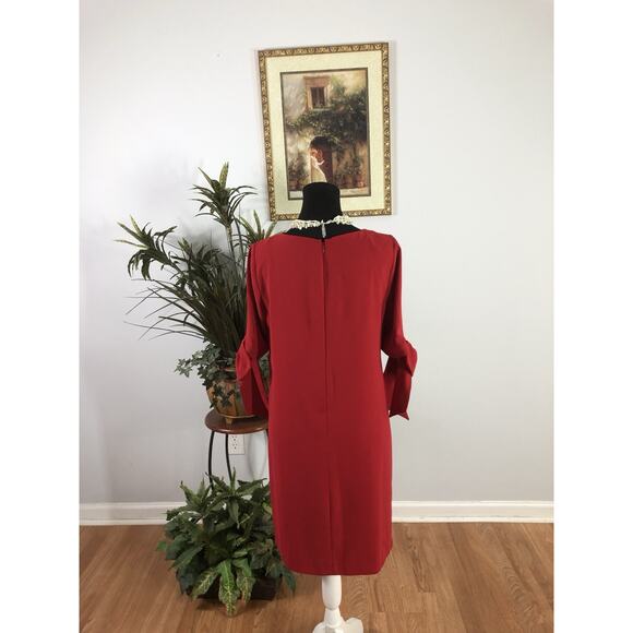 CeCe Women Sheath Dress 4 Short Sleeve With Bows Office Siren Whimsigoth Boho - Picture 3 of 9